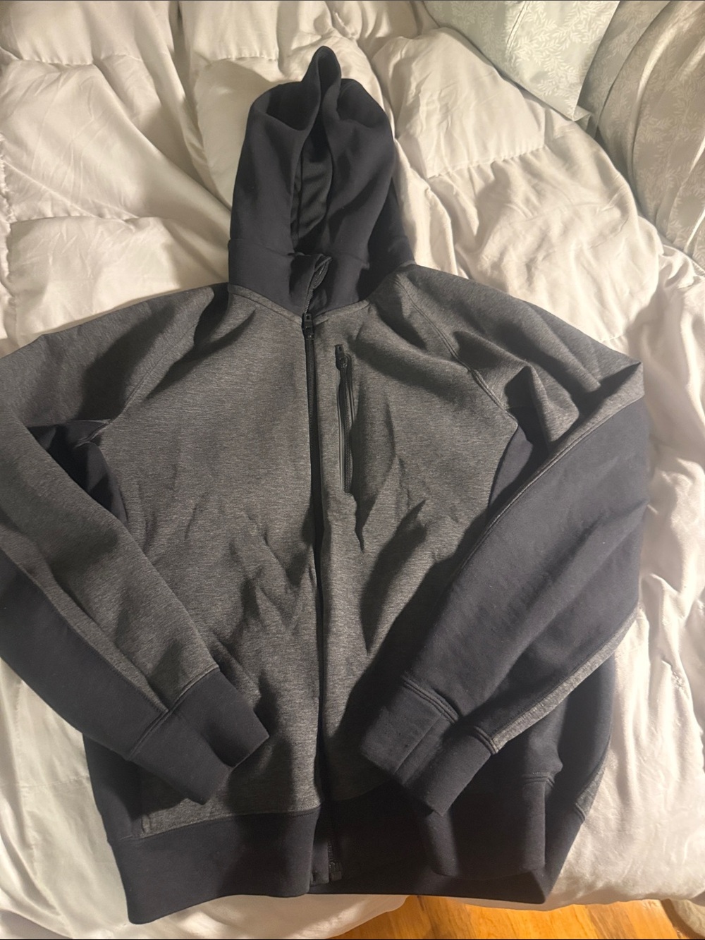 Uniqlo Men's Full-Zip Performance Hoodie - Charcoal & Black